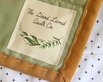 Botanical Wreath Labels - Eco Friendly Sewing Tags for Handmade Items, 100% Organic Cotton, Personalized
