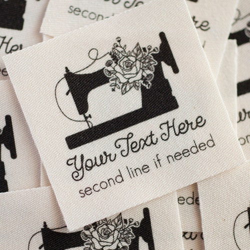 Floral Sewing Machine Label Set Personalized Sew on Tags Etsy