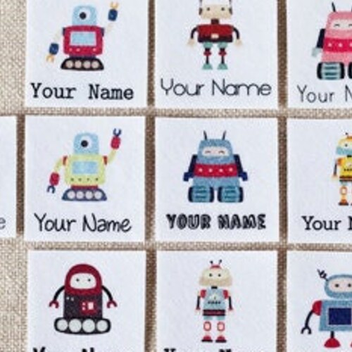 75 Kid's Clothes Labels Organic Iron on Name Tags With Etsy