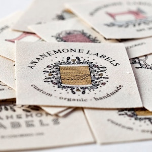 Custom Logo Labels for Handmade Items Designed with Delicate Sewing Artwork, Elegant Fonts, and Your Custom Text image 4