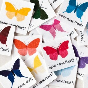 75 Name Tags with Colorful Butterflies personalized iron on labels for children's clothing or handmade items image 3