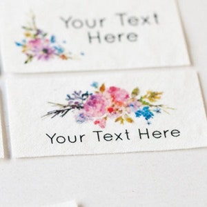 37 Watercolor Flower Labels for Knitting, Crochet, or Sewing - personalized tags for handmade items