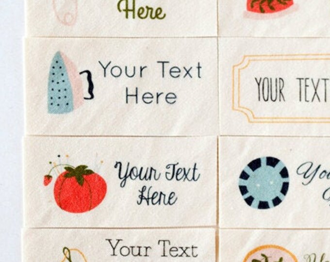 Sewing Project Labels Custom Fabric Labels for Makers Sewing Logo Tags With Hand Drawn ...
