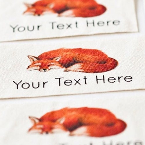 Fox Sewing Labels Personalized Woodland Clothing Labels Sew Etsy