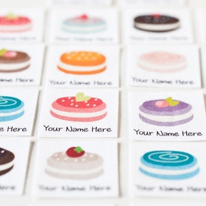 Macaron Name Tags personalized iron on labels for children's clothing or handmade items, organic cotton image 3