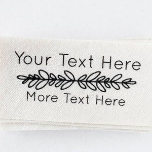 Personalized Sewing Labels for Handmade Items - Custom Tags Printed on Organic Cotton Fabric (custom clothing labels)