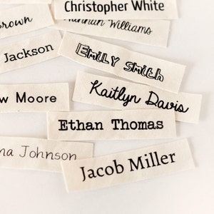 Organic Cotton Name Labels sew on name tags clothing labels for children's clothing or handmade items image 2