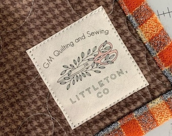 Sewing Labels for Handmade Items, Personalized - Custom Tags for Quilts and Clothing on Organic Cotton