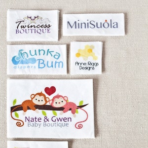 Custom Clothing Labels, White Cotton Sew On or Iron On Adhesive, Fabric Labels for Handmade Items and Apparel image 2