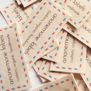 Sew on Name Tags / Clothing Labels White Organic Cotton Labels for Clothing  