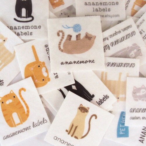 Kitty Labels Personalized Name Tags With Cats Kids Clothing ...