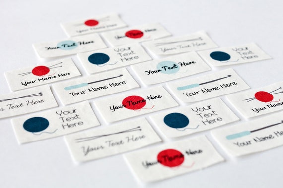 Personalized Knitting Labels and Crochet Labels for Handmade Items and  Gifts Craft Show Tags, Custom Printed on Cotton 