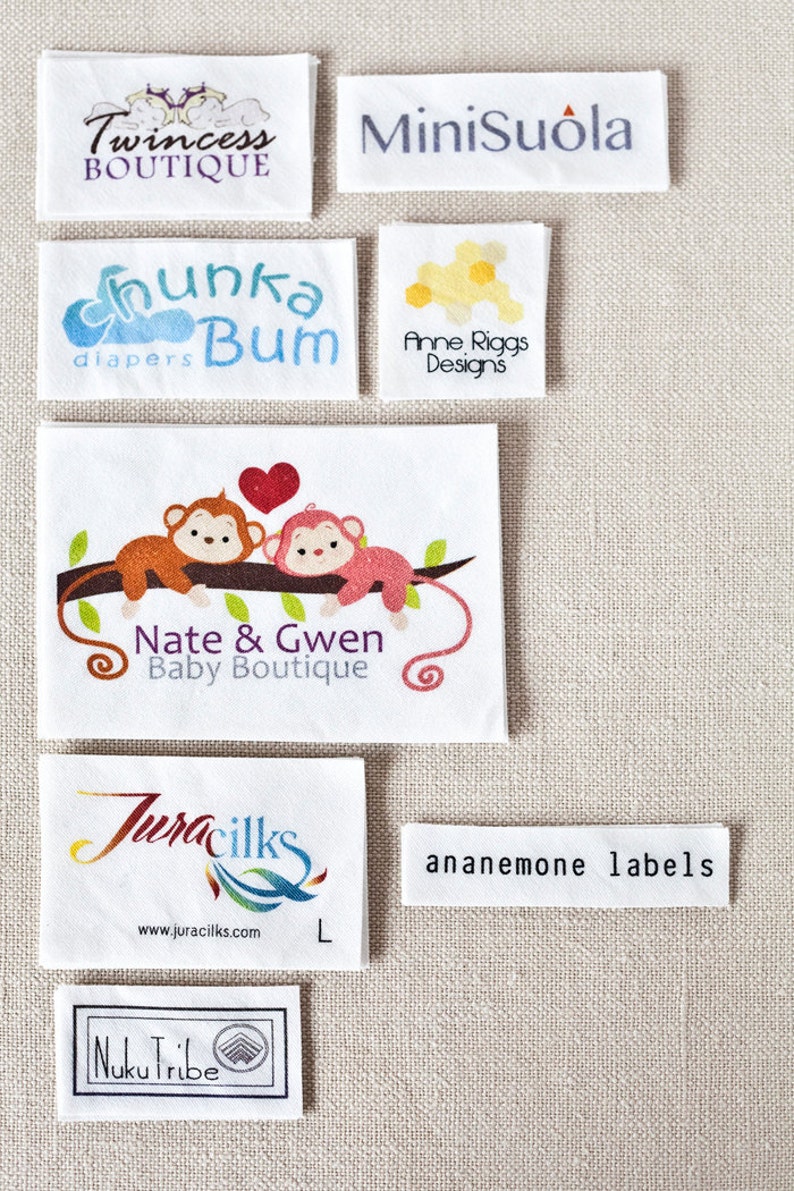 Custom Clothing Labels, White Cotton Sew On or Iron On Adhesive, Fabric Labels for Handmade Items and Apparel image 2