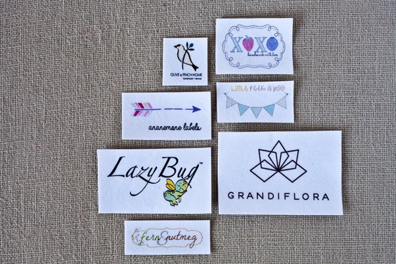 Custom Clothing Labels, White Cotton Sew On or Iron On Adhesive, Fabric Labels for Handmade Items and Apparel image 6