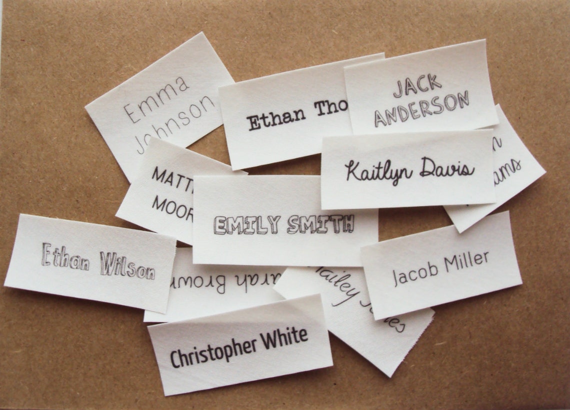 Iron on Name Tags Personalized Labels for Kids Clothes Etsy