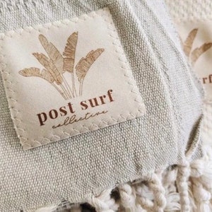 Square Fabric Labels for Handmade Items, Printed with Your Logo or Text on Organic Cotton, for Knitting, Sewing, and Quilting image 2