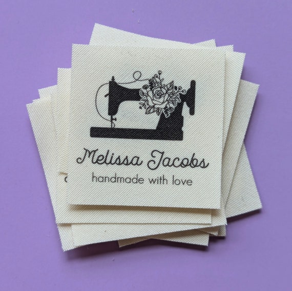Personalized Floral Sewing Machine Labels - Organic Cotton Sew On Tags