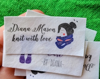 100% Cotton Knitting and Crochet Labels, set of 20