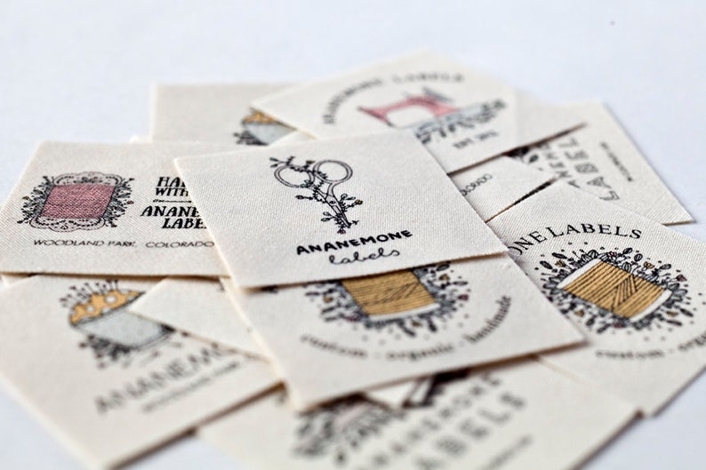Sewing Labels for Handmade Items, Personalized Custom Tags for Quilts and Clothing on Organic Cotton image 3