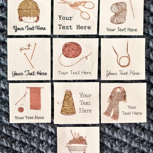 Personalized Knitting Labels, Fabric Tags for Handmade Items (Crochet or Knitting Gift)