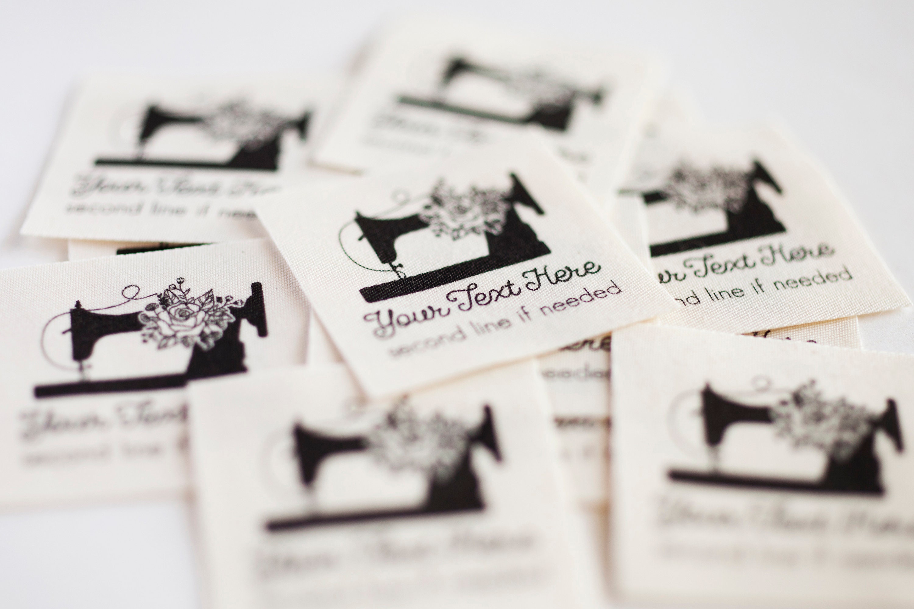 Floral Sewing Machine Label Set Personalized Sew on Tags Etsy