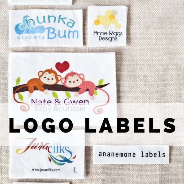 No-Fray Custom Clothing Labels for Handmade Items - Logo, Image, or Personalized Text, organic cotton fabric (for sewing or knitting)
