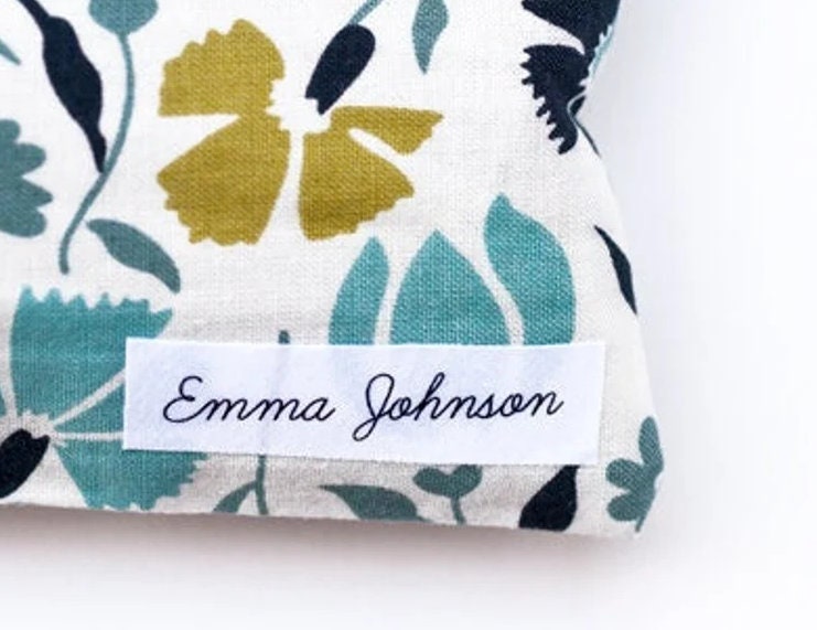 Personalized Sewing Labels With Feathers organic Tags, Cotton for