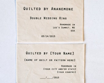 Personalized Organic Cotton Quilt Labels – Handmade Blanket Tags