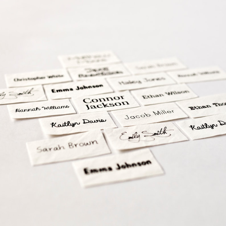 Sew on name tags / clothing labels white organic cotton labels for clothing image 3