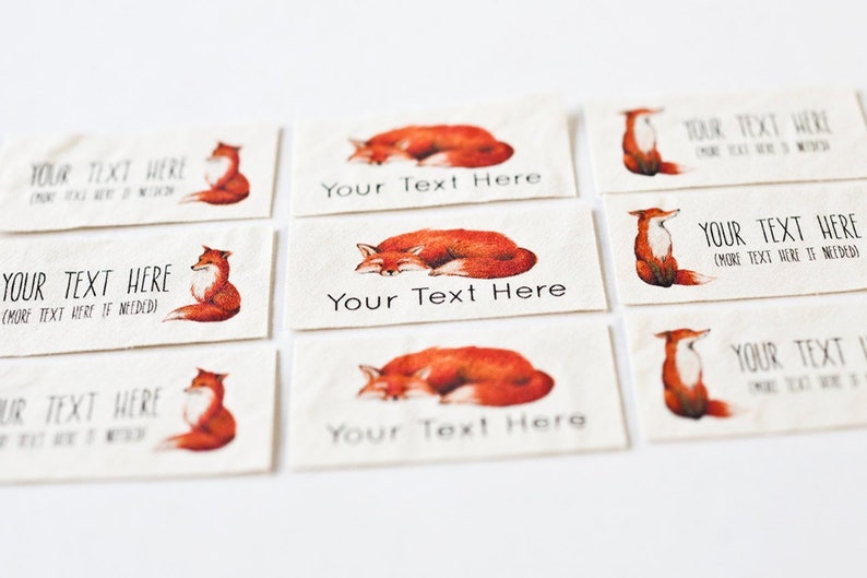 Fox Sewing Labels Personalized Woodland Clothing Labels sew Etsy