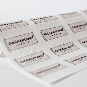 Uncut Custom Clothing Labels - personalized fabric labels, sew in / iron on tags for handmade items