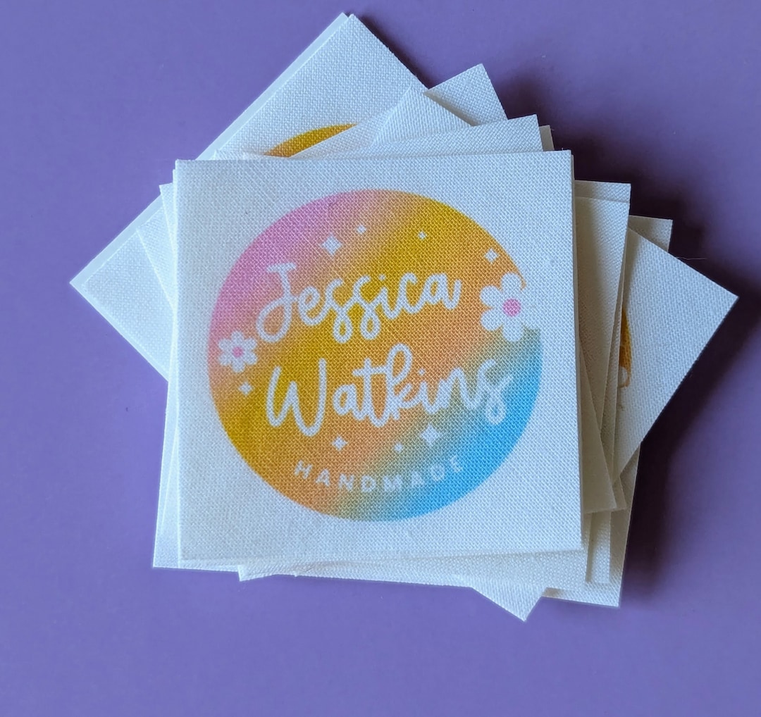 Retro Rainbow Custom Clothing Labels: Sew on or Iron On, 100% Cotton - Etsy