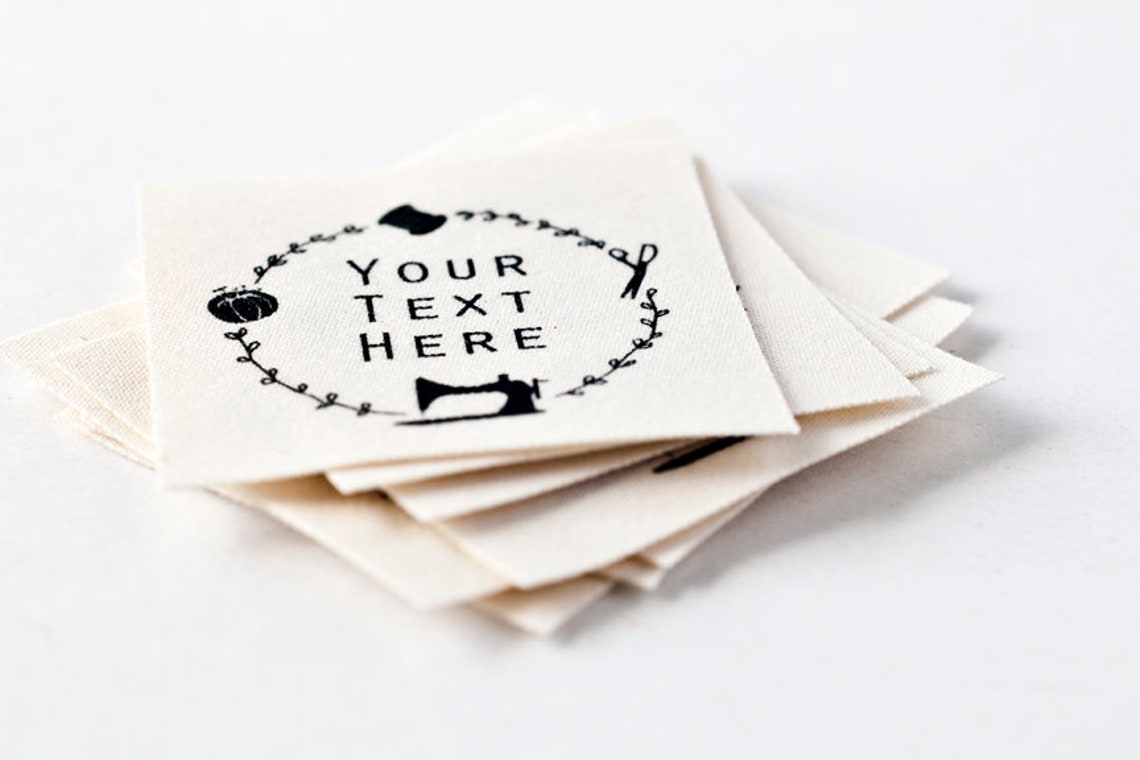 Personalized Sewing Logo Labels: Organic Cotton, Modern Design - Etsy