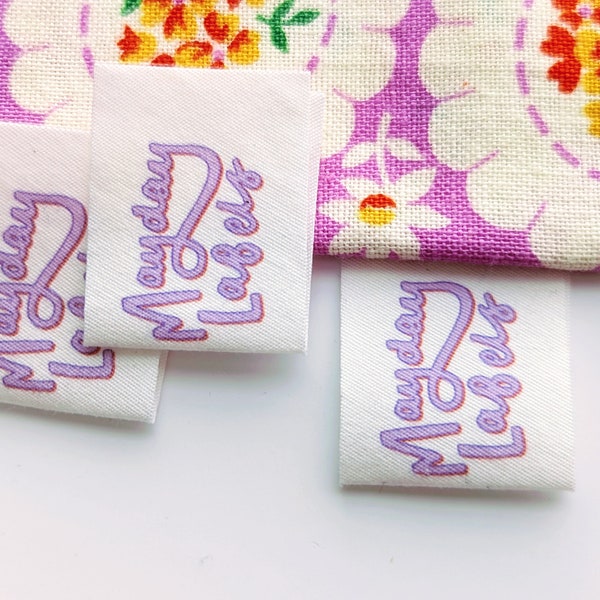 White Cotton Foldover Labels - Custom Clothing Labels for Handmade Items, Folded