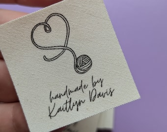 Labels for Crocheted Items and Gifts - Organic Cotton Tags, Personalized (set of 15)