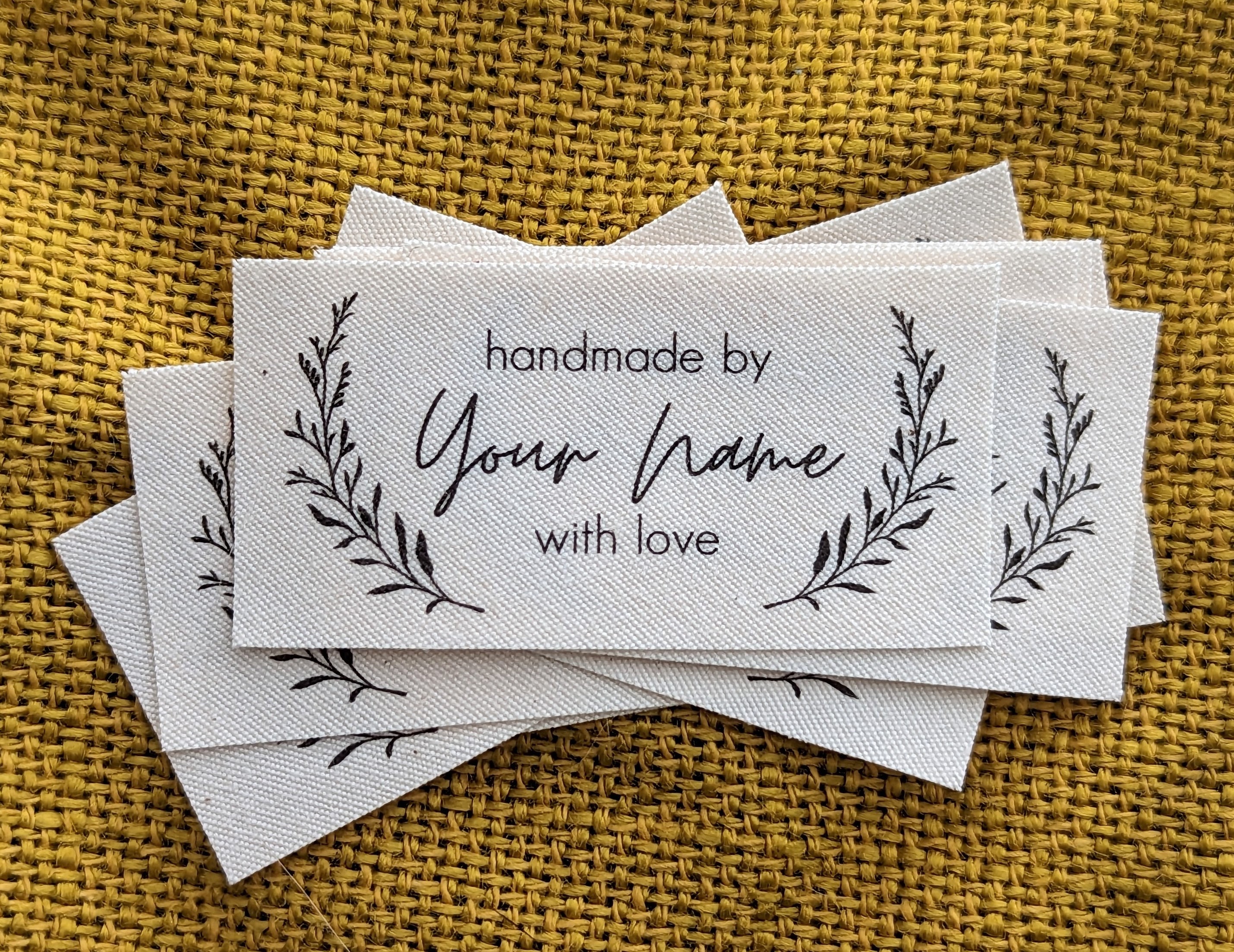 Sewing Logo Labels Personalized, Sew On, With Modern Flat Design