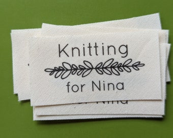Personalized Sewing Labels for Handmade Items - Custom Tags Printed on Organic Cotton Fabric (custom clothing labels)