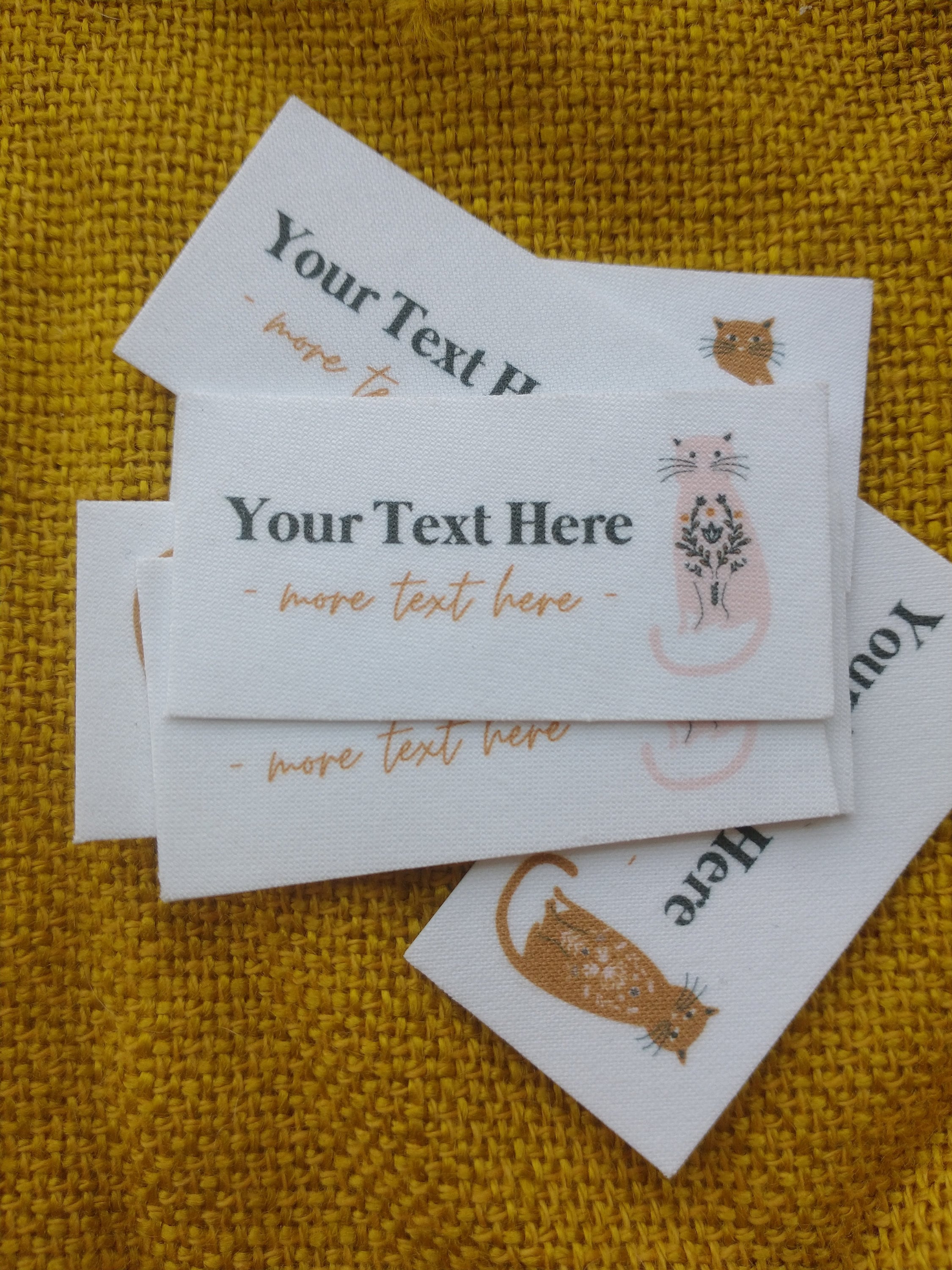 No-fray Custom Clothing Labels for Handmade Items Logo, Image, or  Personalized Text, Organic Cotton Fabric for Sewing or Knitting 
