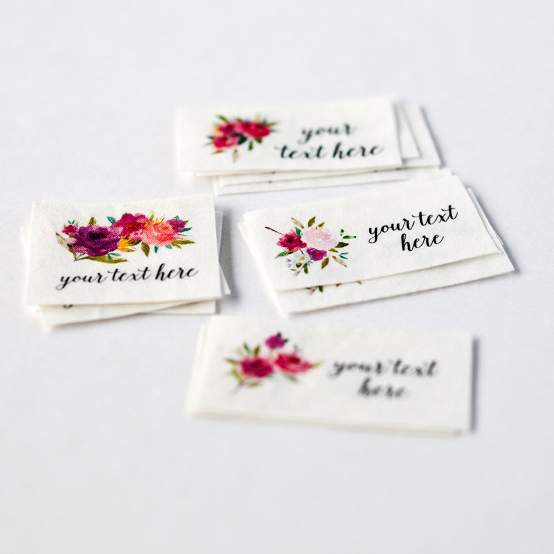 Watercolor Floral Logo Labels for Handmade Items Organic - Etsy