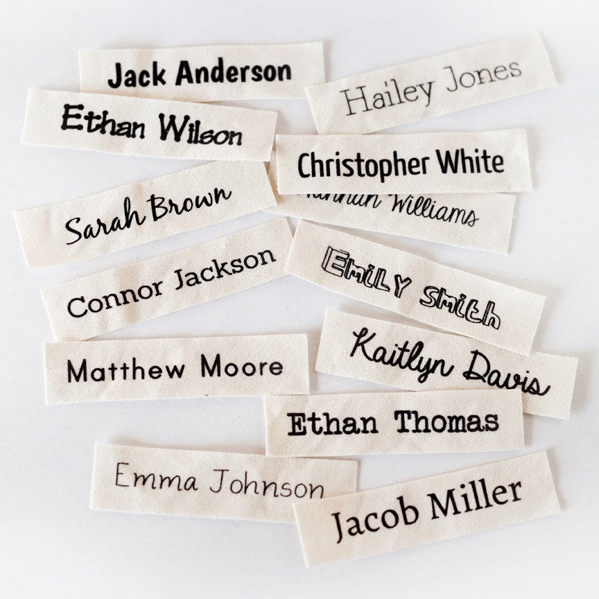 Organic Cotton Name Labels Sew on Name Tags clothing Labels for Children's  Clothing or Handmade Items 