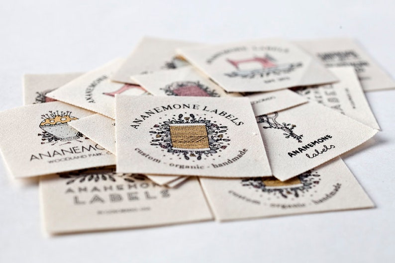 Custom Logo Labels for Handmade Items Designed with Delicate Sewing Artwork, Elegant Fonts, and Your Custom Text image 4