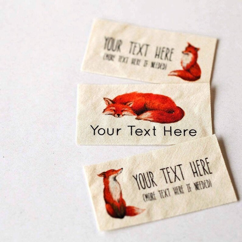 Fox Sewing Labels Personalized Woodland Clothing Labels Sew Etsy