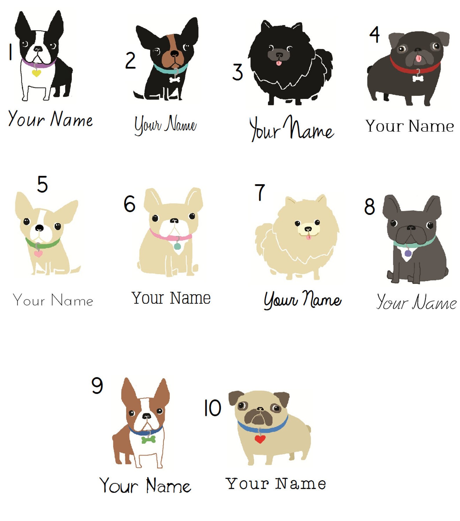 Dogs Name Tags Iron on Name Labels for Children's Etsy