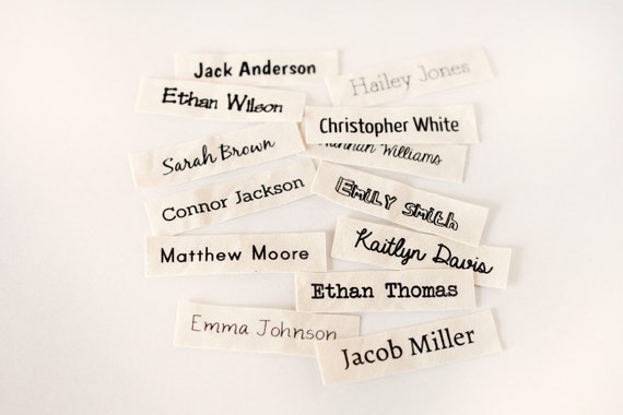Organic Cotton Name Labels Sew on Name Tags clothing Labels for