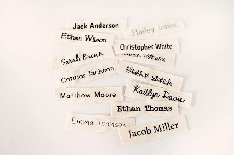 Organic Cotton Name Labels Sew on Name Tags clothing Etsy
