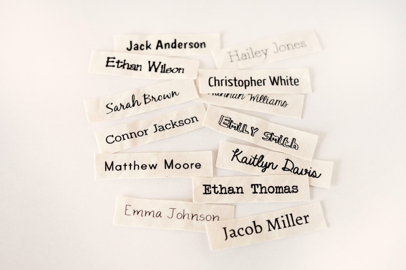 Organic Cotton Name Labels sew on name tags clothing labels for children's clothing or handmade items image 2