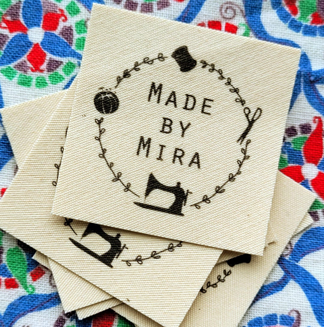 Personalized Sewing Logo Labels: Organic Cotton, Modern Design - Etsy