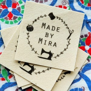 Personalized Sewing Logo Labels: Organic Cotton, Modern Design