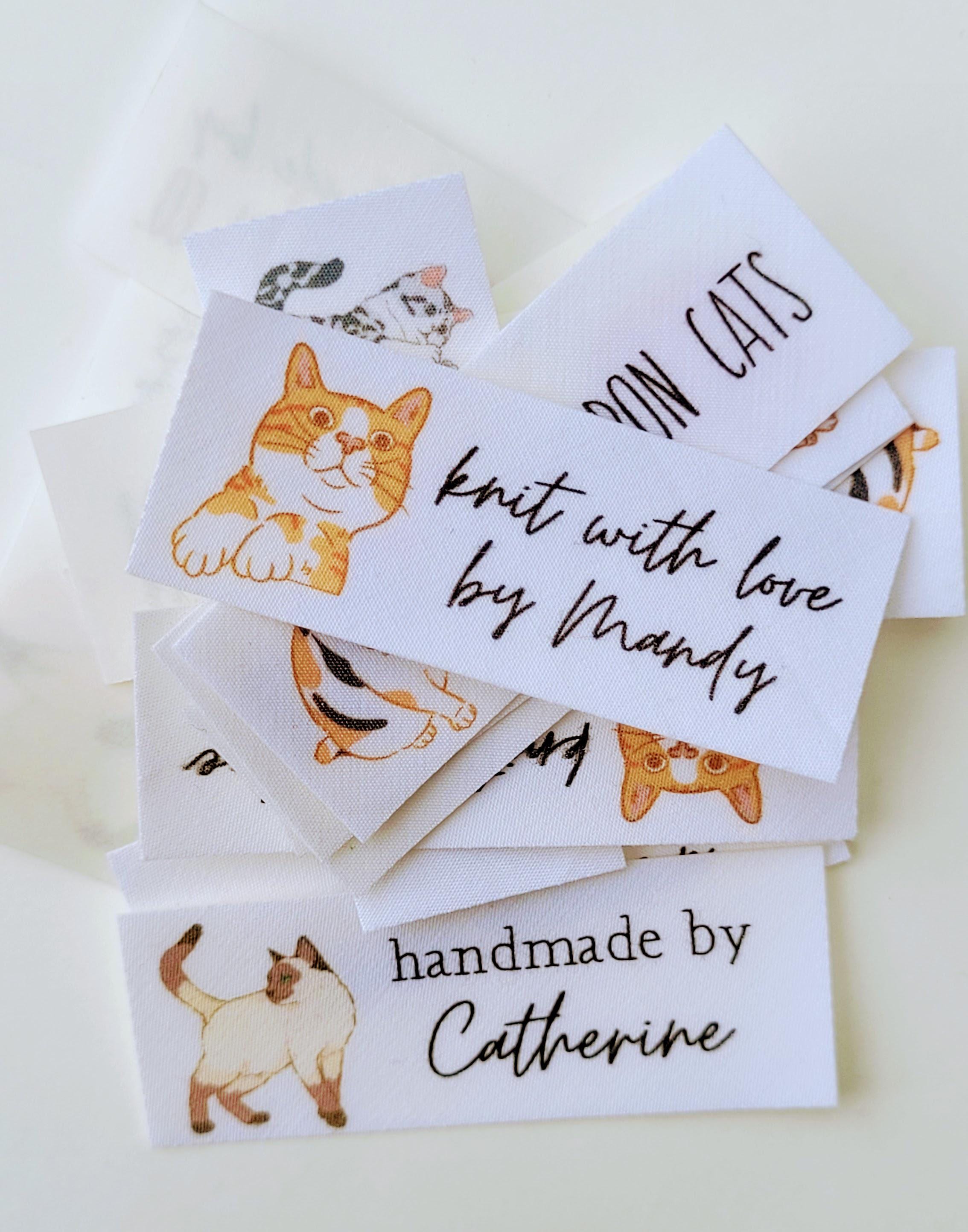 Personalized Cat Labels: Organic Cotton Iron-on/sew-on Name Tags (set ...