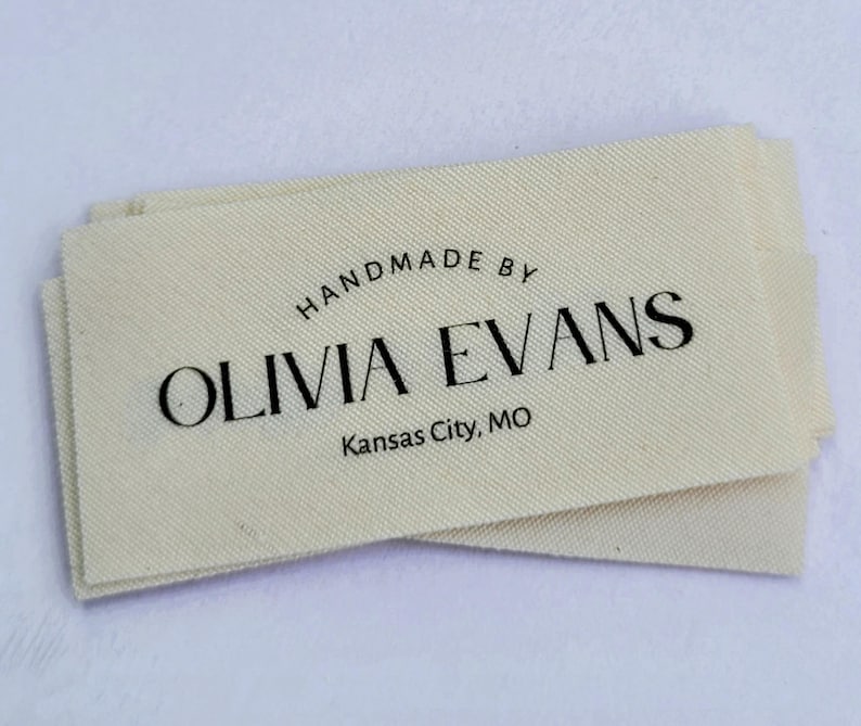 Pre-cut Personalized Sewing Labels - Organic Cotton Fabric Tags for ...